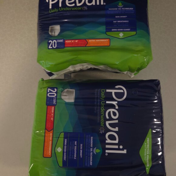 Prevail Per-Fit Unisex Incontinence Underwear - Medium Size, Bag of 20 Two Packs - Picture 2 of 3